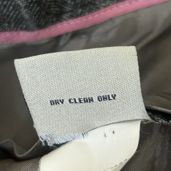 FACONNABLE Wool Cashmere Dress PANTS Women 10 Gray Pinstripe Career Tweed Office - Picture 13 of 14